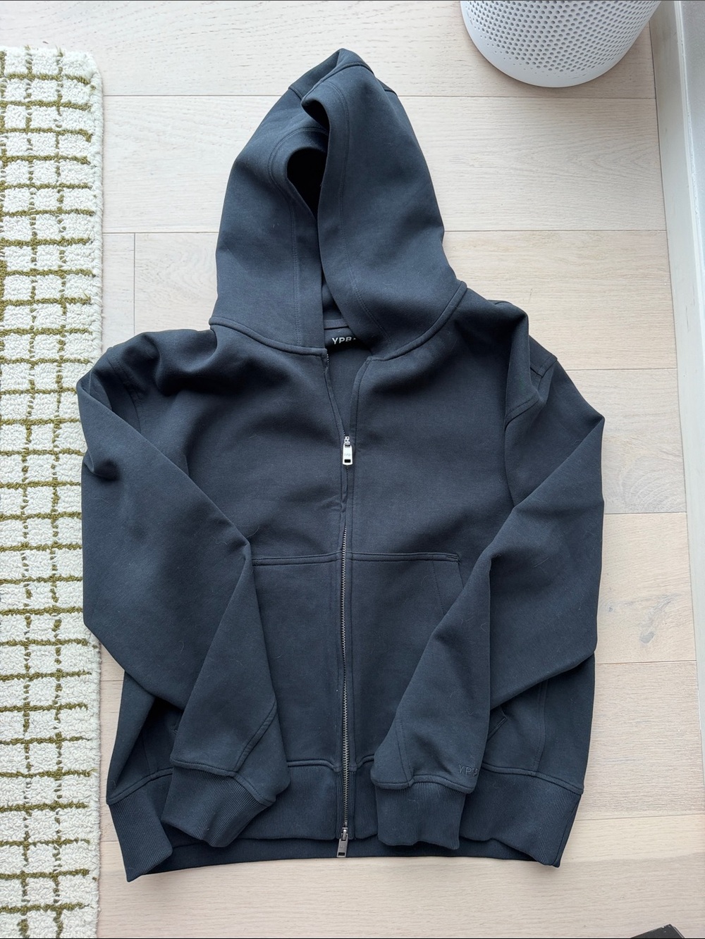 Abercrombie & Fitch Black Full-Zip Hooded Windbreaker